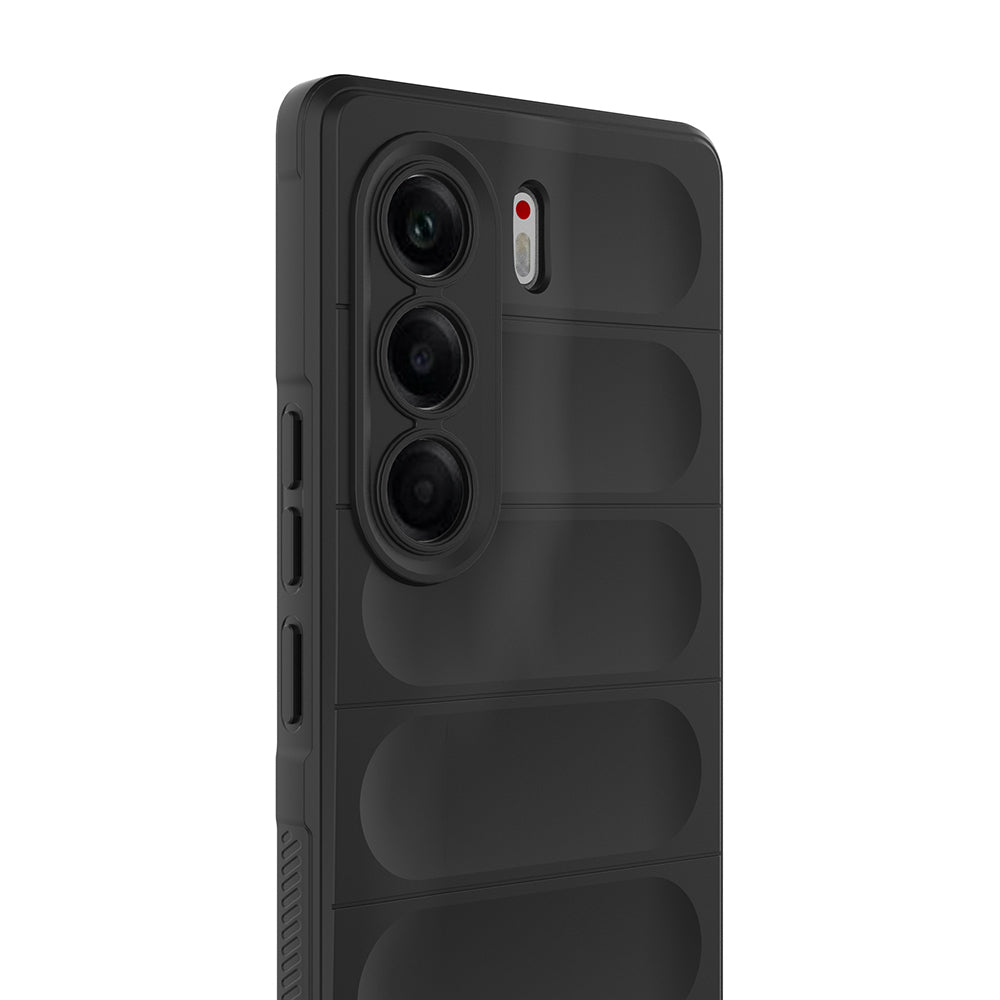 Tecno Camon 40 Pro Kılıf Esnek TPU Oyuklu Arka Yüzey Tasarımlı Zore Etnik Silikon Kapak Siyah