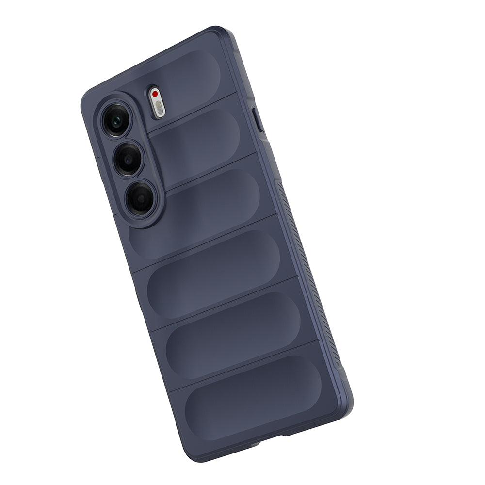 Tecno Camon 40 Pro Kılıf Esnek TPU Oyuklu Arka Yüzey Tasarımlı Zore Etnik Silikon Kapak Lacivert