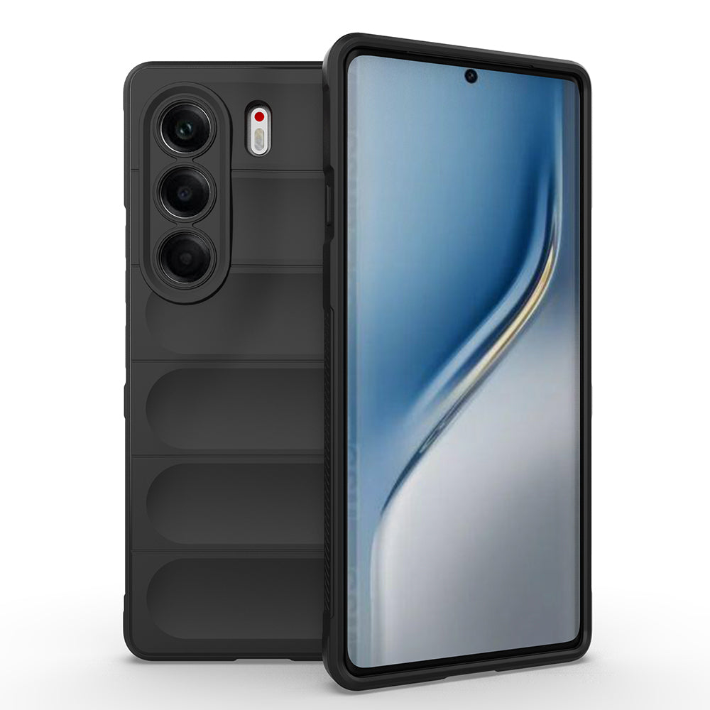 Tecno Camon 40 Pro Kılıf Esnek TPU Oyuklu Arka Yüzey Tasarımlı Zore Etnik Silikon Kapak Koyu Yeşil