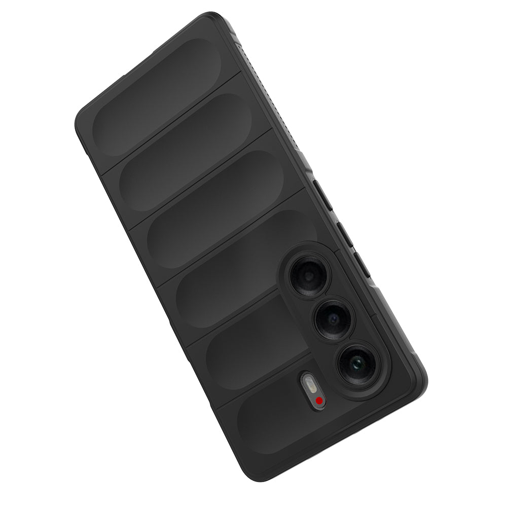 Tecno Camon 40 Pro Kılıf Esnek TPU Oyuklu Arka Yüzey Tasarımlı Zore Etnik Silikon Kapak Koyu Yeşil