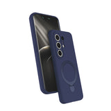 Tecno Camon 50 Pro Kılıf M-safe Şarj Özellikli Standlı Samara Kapak Lacivert