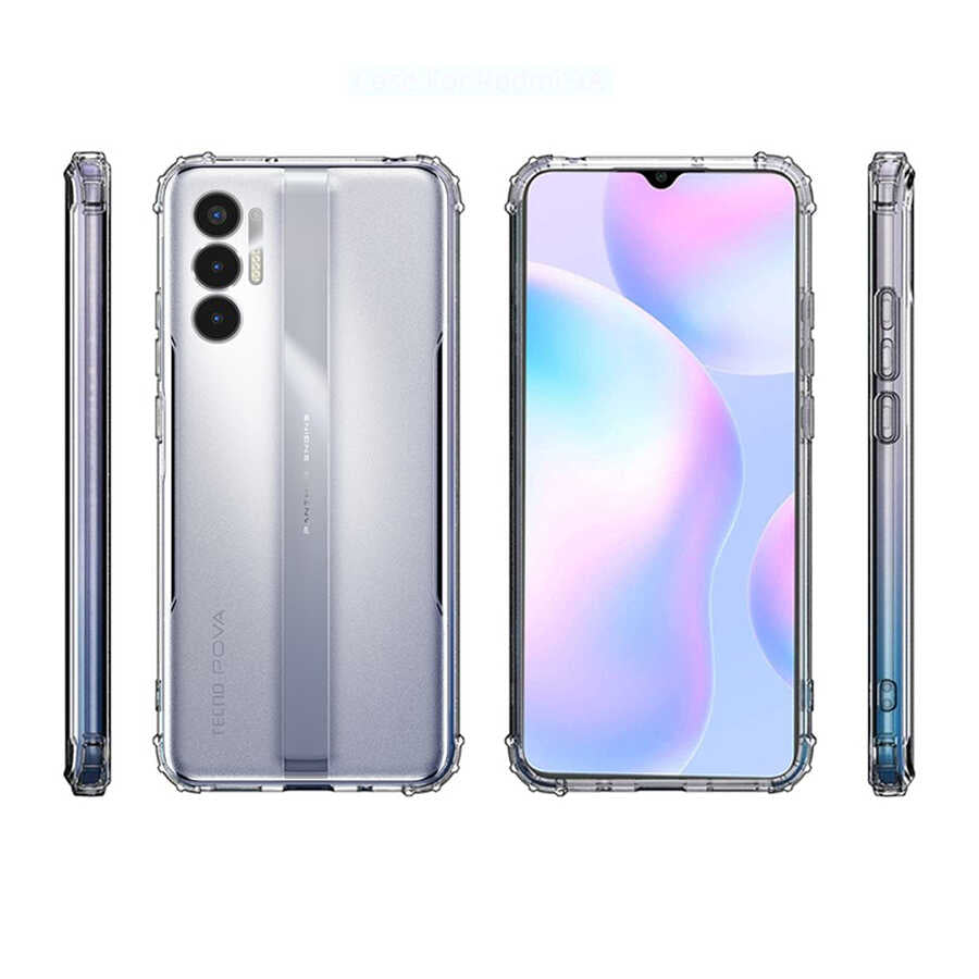 Tecno Pova 3 Kılıf Zore 2mm Anti Shock Silikon Renksiz