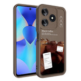 Tecno Spark 10C Kılıf Kamera Korumalı Baskılı Arka Yüzey Zore Klas Kapak Açık Kahve