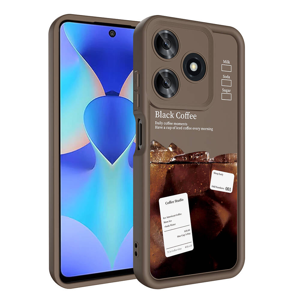 Tecno Spark 10C Kılıf Kamera Korumalı Baskılı Arka Yüzey Zore Klas Kapak Siyah