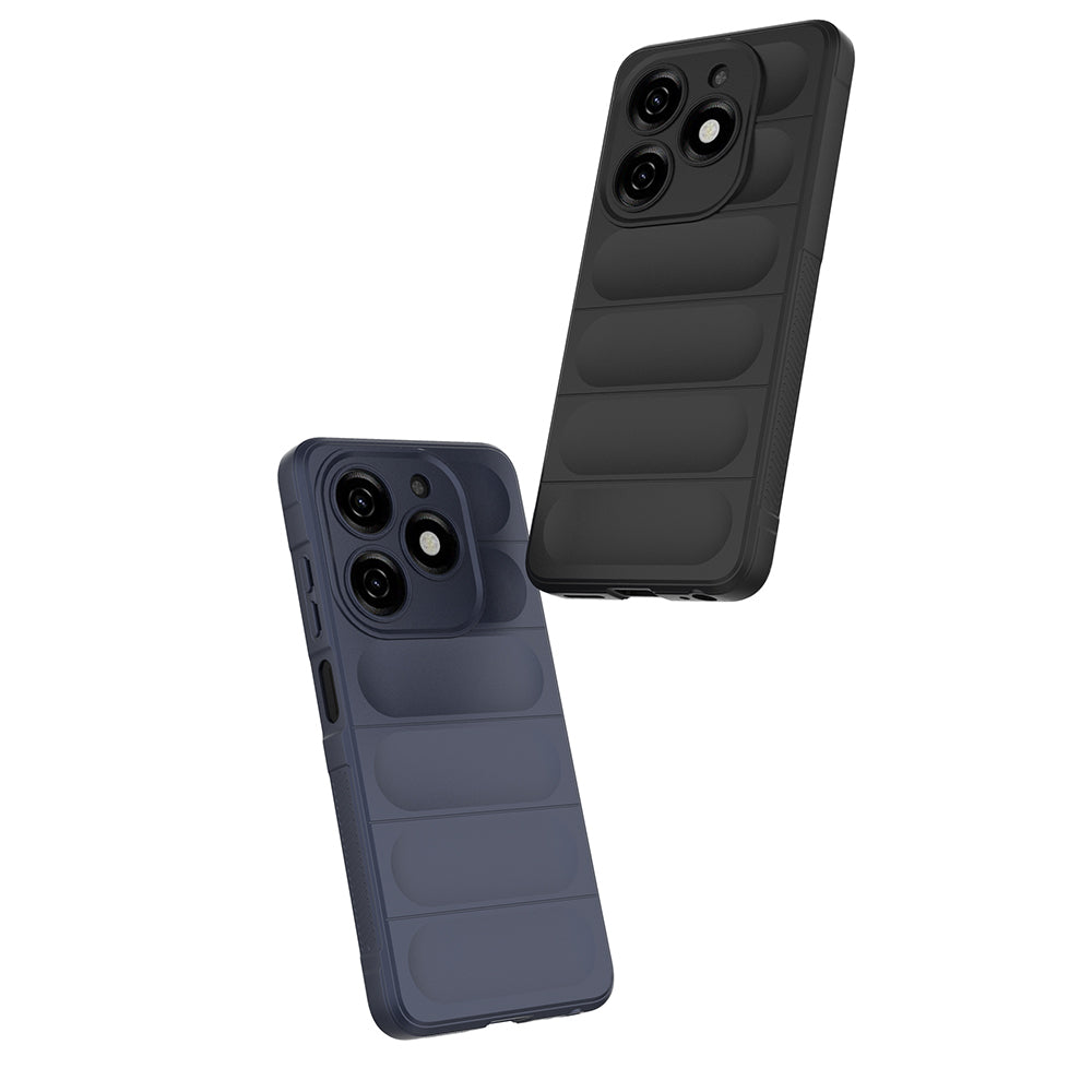 Tecno Spark 20 Kılıf Esnek TPU Oyuklu Arka Yüzey Tasarımlı Zore Etnik Silikon Kapak Siyah