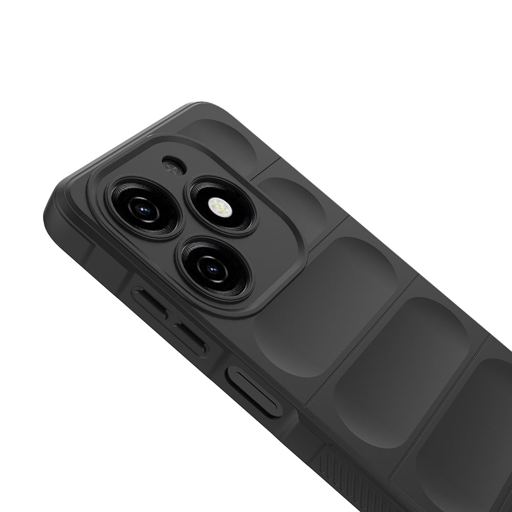 Tecno Spark 20 Kılıf Esnek TPU Oyuklu Arka Yüzey Tasarımlı Zore Etnik Silikon Kapak Siyah