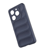 Tecno Spark 20 Kılıf Esnek TPU Oyuklu Arka Yüzey Tasarımlı Zore Etnik Silikon Kapak Lacivert
