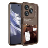 Tecno Spark 20 Kılıf Kamera Korumalı Baskılı Arka Yüzey Zore Klas Kapak Açık Kahve