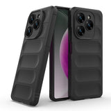 Tecno Spark 20 Pro 4G Kılıf Esnek TPU Oyuklu Arka Yüzey Tasarımlı Zore Etnik Silikon Kapak Siyah