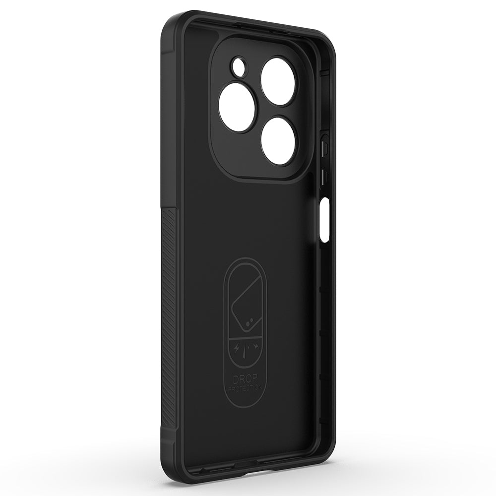 Tecno Spark 20 Pro 4G Kılıf Esnek TPU Oyuklu Arka Yüzey Tasarımlı Zore Etnik Silikon Kapak Siyah