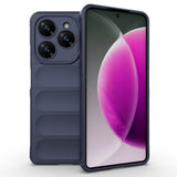 Tecno Spark 20 Pro 4G Kılıf Esnek TPU Oyuklu Arka Yüzey Tasarımlı Zore Etnik Silikon Kapak Lacivert