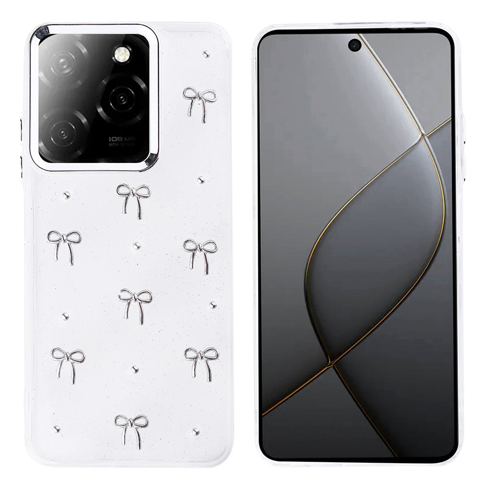 Tecno Spark 20 Pro 5G Kılıf Airbag Tasarımlı Simli Şeffaf Zore Kutup Kapak Fiyonk
