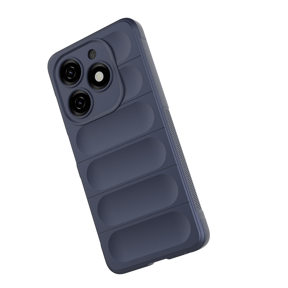 Tecno Spark 20C Kılıf Esnek TPU Oyuklu Arka Yüzey Tasarımlı Zore Etnik Silikon Kapak Lacivert