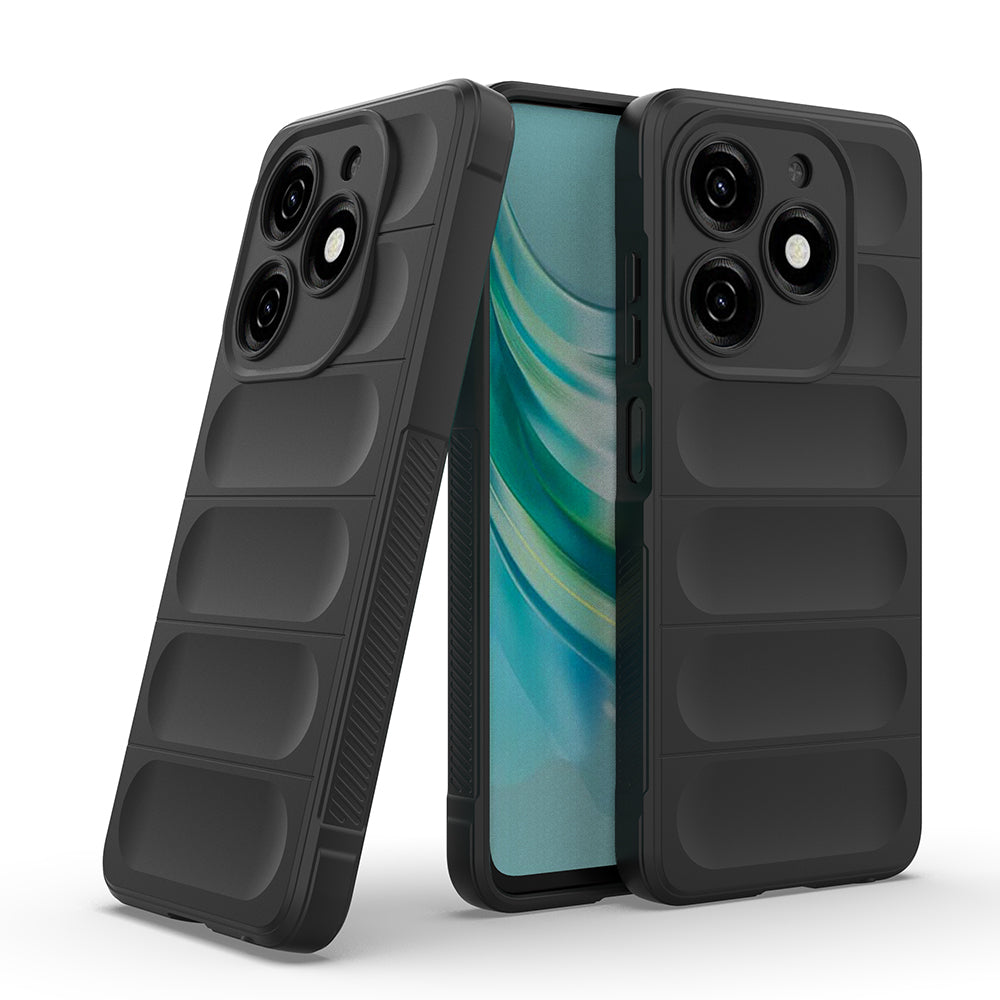 Tecno Spark 20C Kılıf Esnek TPU Oyuklu Arka Yüzey Tasarımlı Zore Etnik Silikon Kapak Koyu Yeşil