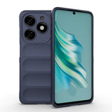 Tecno Spark 20C Kılıf Esnek TPU Oyuklu Arka Yüzey Tasarımlı Zore Etnik Silikon Kapak Lacivert
