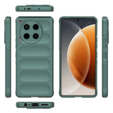 Tecno Spark 30 4G Kılıf Esnek TPU Oyuklu Arka Yüzey Tasarımlı Zore Etnik Silikon Kapak Koyu Yeşil