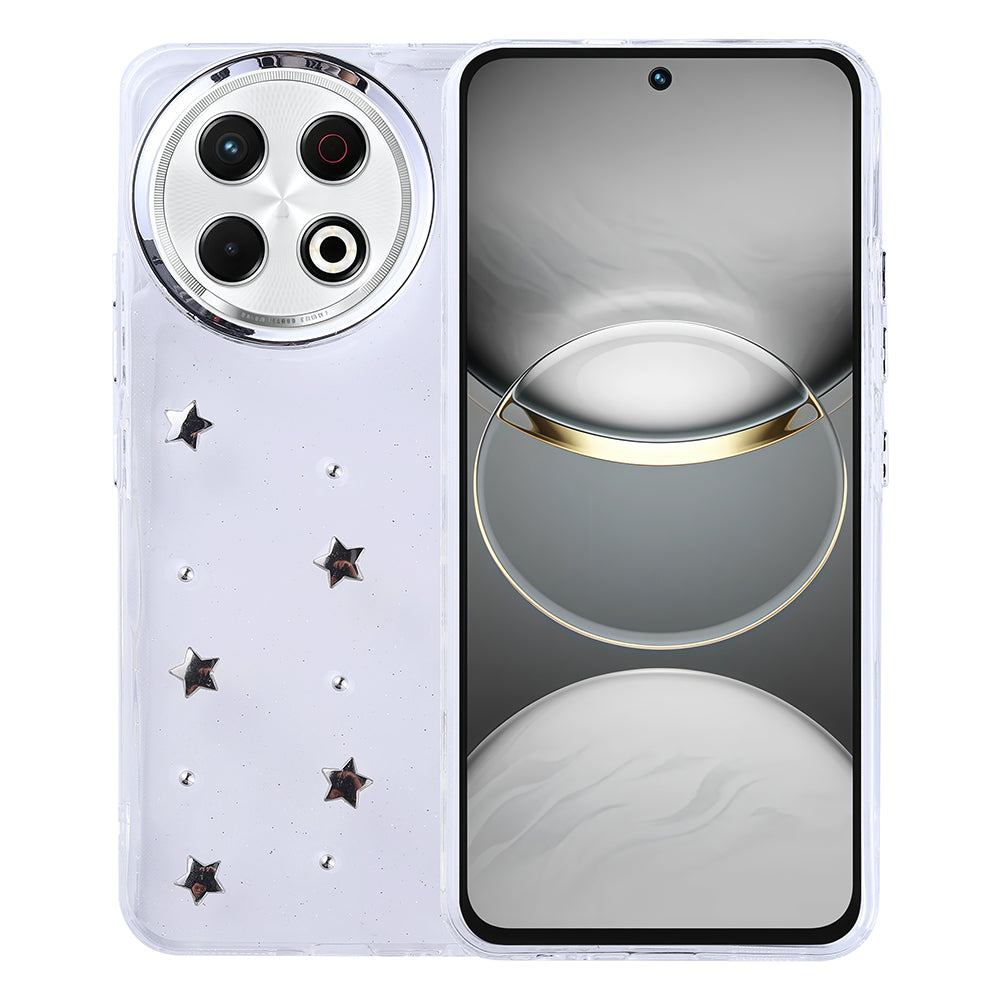 Tecno Spark 30 Pro Kılıf Airbag Tasarımlı Simli Şeffaf Zore Kutup Kapak Kiraz