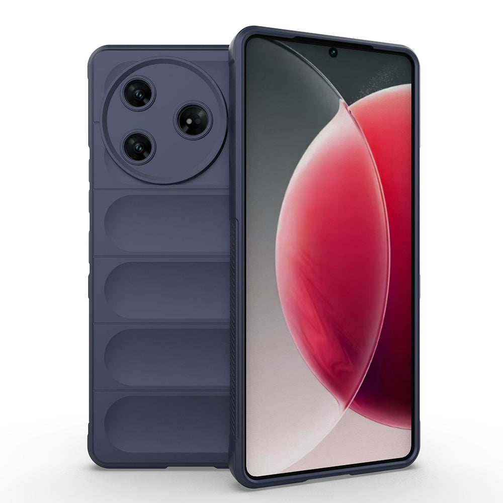Tecno Spark 30 Pro Kılıf Esnek TPU Oyuklu Arka Yüzey Tasarımlı Zore Etnik Silikon Kapak Lacivert