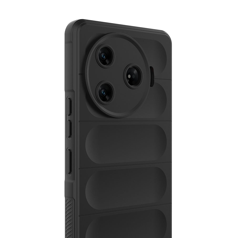 Tecno Spark 30 Pro Kılıf Esnek TPU Oyuklu Arka Yüzey Tasarımlı Zore Etnik Silikon Kapak Siyah