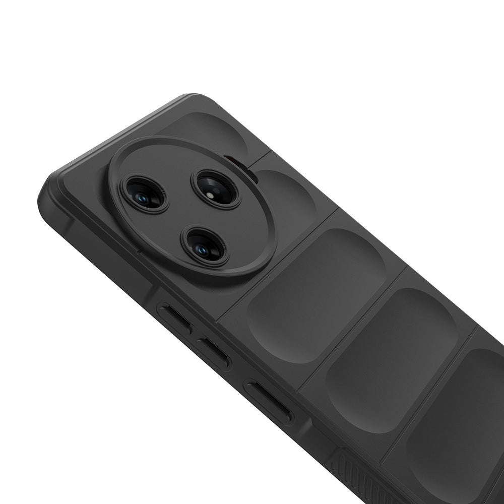 Tecno Spark 30 Pro Kılıf Esnek TPU Oyuklu Arka Yüzey Tasarımlı Zore Etnik Silikon Kapak Siyah