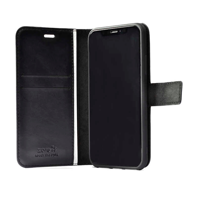 Tecno Spark 30C 4G Kılıf Zore Kar Deluxe Kapaklı Kılıf Siyah