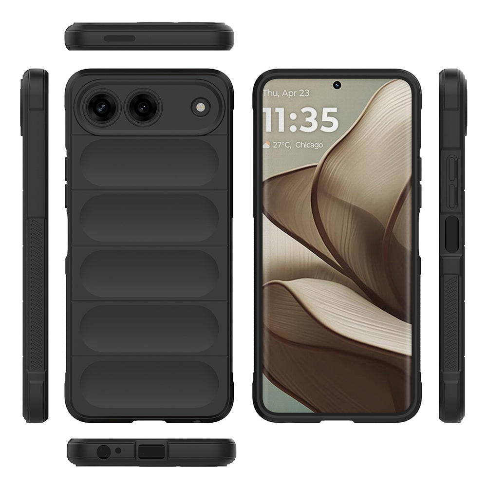 Tecno Spark 40 5G Kılıf Esnek TPU Oyuklu Arka Yüzey Tasarımlı Zore Etnik Silikon Kapak Siyah