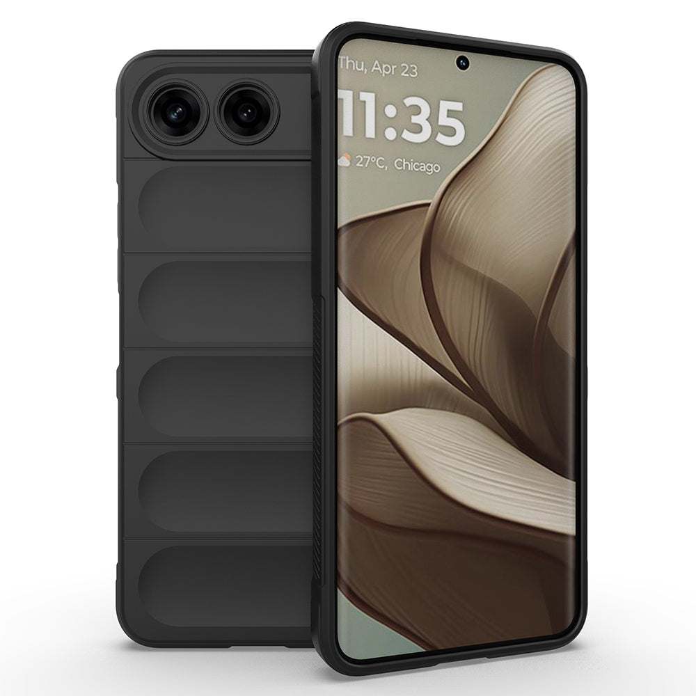 Tecno Spark 40 5G Kılıf Esnek TPU Oyuklu Arka Yüzey Tasarımlı Zore Etnik Silikon Kapak Siyah
