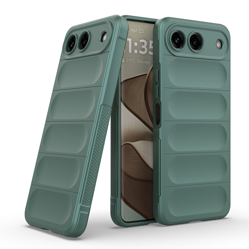 Tecno Spark 40 5G Kılıf Esnek TPU Oyuklu Arka Yüzey Tasarımlı Etnik Silikon Kapak Koyu Yeşil