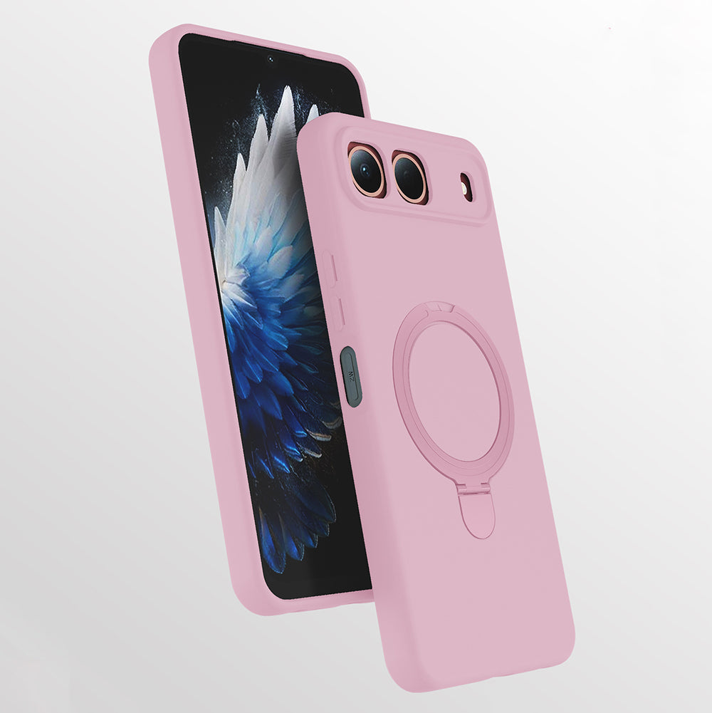 Tecno Spark 40 5G Kılıf M-safe Şarj Özellikli Standlı Zore Samara Kapak Pembe