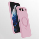 Tecno Spark 40 5G Kılıf M-safe Şarj Özellikli Standlı Zore Samara Kapak Pembe