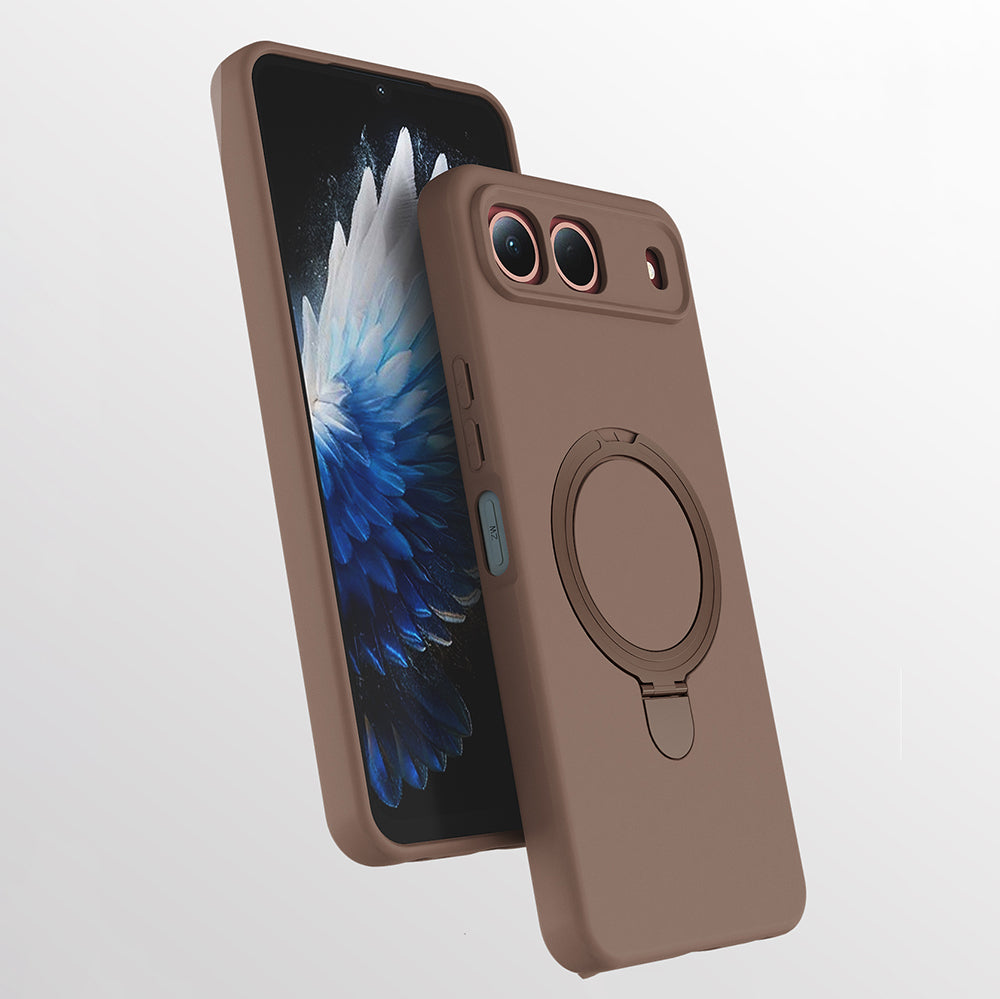 Tecno Spark 40 5G Kılıf M-safe Şarj Özellikli Standlı Zore Samara Kapak Desert Gold