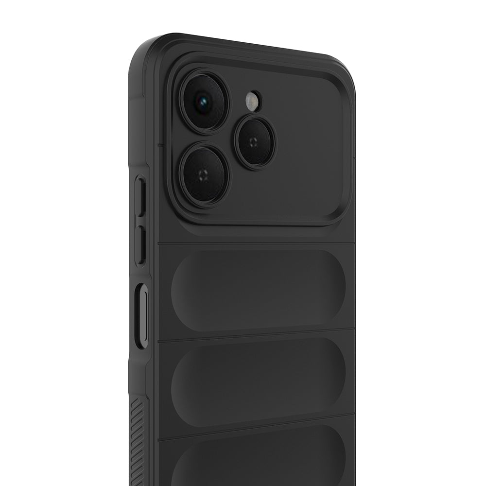 Tecno Spark 40 Kılıf Esnek TPU Oyuklu Arka Yüzey Tasarımlı Zore Etnik Silikon Kapak Lacivert