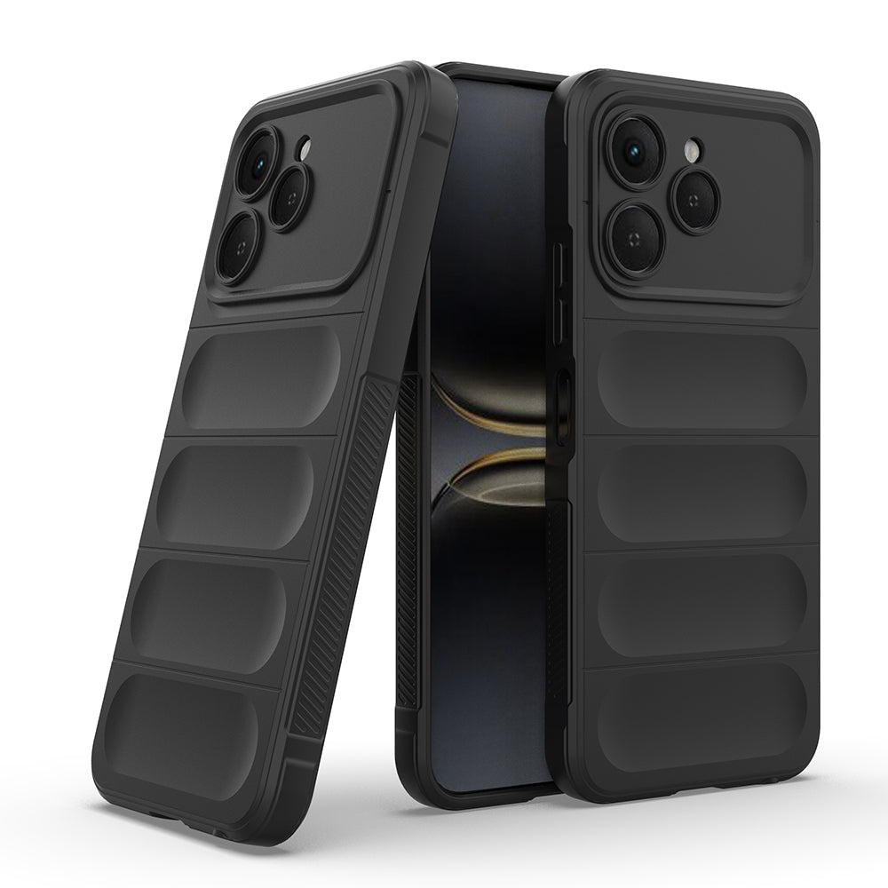 Tecno Spark 40 Kılıf Esnek TPU Oyuklu Arka Yüzey Tasarımlı Zore Etnik Silikon Kapak Koyu Yeşil