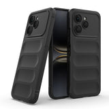 Tecno Spark 40 Kılıf Esnek TPU Oyuklu Arka Yüzey Tasarımlı Zore Etnik Silikon Kapak Siyah