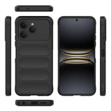 Tecno Spark 40 Kılıf Esnek TPU Oyuklu Arka Yüzey Tasarımlı Zore Etnik Silikon Kapak Siyah