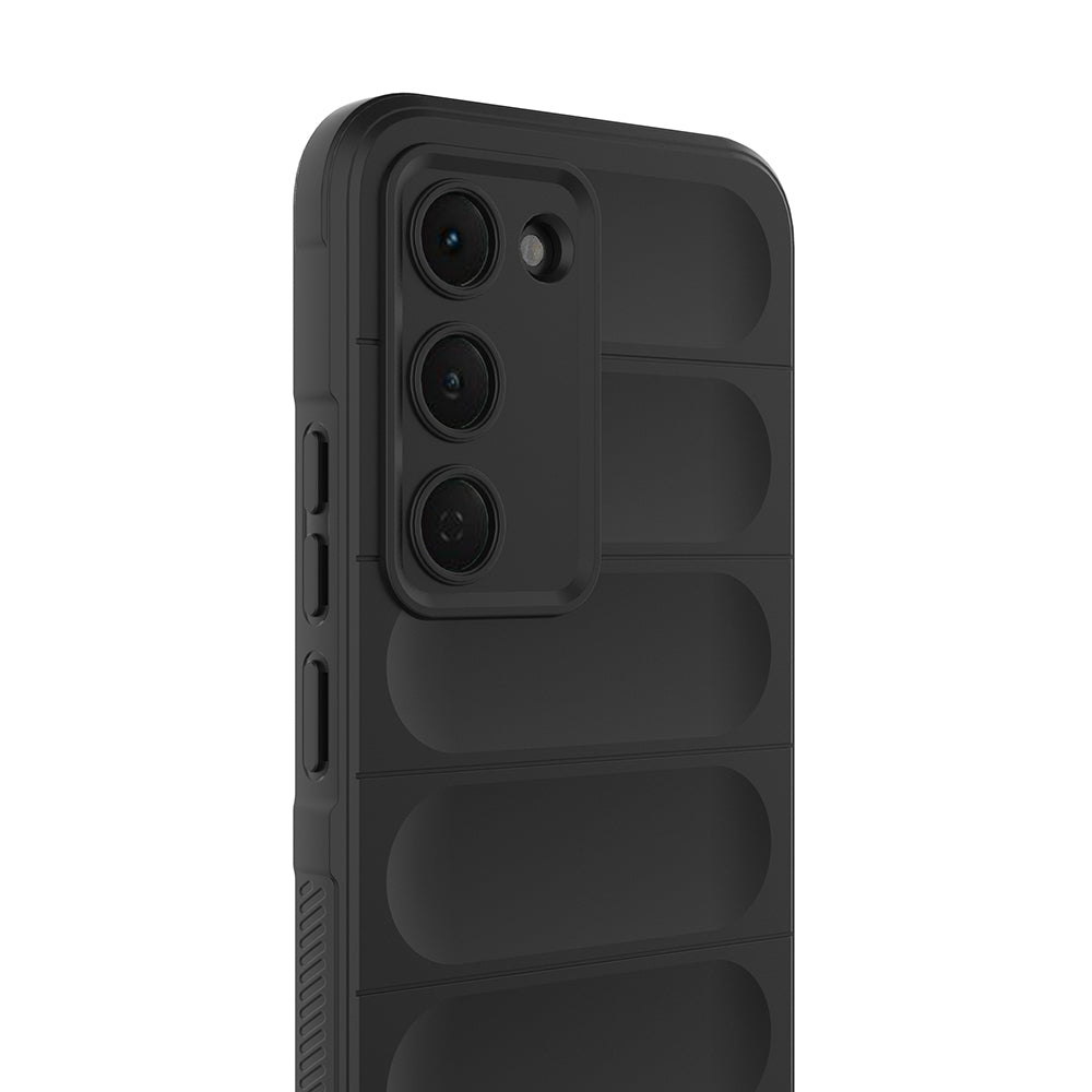 Tecno Spark 40 Pro Kılıf Esnek TPU Oyuklu Arka Yüzey Tasarımlı Zore Etnik Silikon Kapak Siyah