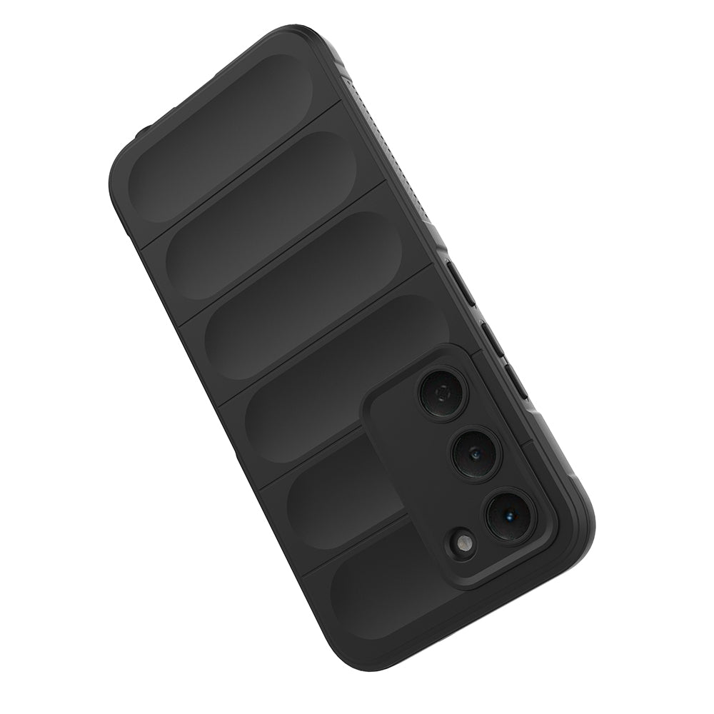 Tecno Spark 40 Pro Kılıf Esnek TPU Oyuklu Arka Yüzey Tasarımlı Zore Etnik Silikon Kapak Siyah