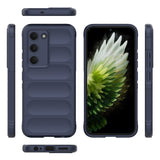 Tecno Spark 40 Pro Kılıf Esnek TPU Oyuklu Arka Yüzey Tasarımlı Zore Etnik Silikon Kapak Lacivert