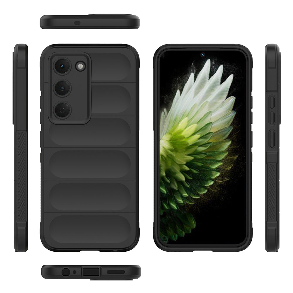 Tecno Spark 40 Pro Kılıf Esnek TPU Oyuklu Arka Yüzey Tasarımlı Zore Etnik Silikon Kapak Siyah