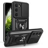 Tecno Spark 40 Pro Kılıf Magnetik Standlı Kamera Korumalı Sürgülü Vega Kapak Siyah