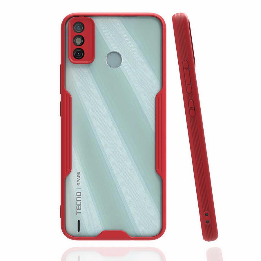 Tecno Spark 6 Go Kılıf Zore Parfe Kapak Kırmızı