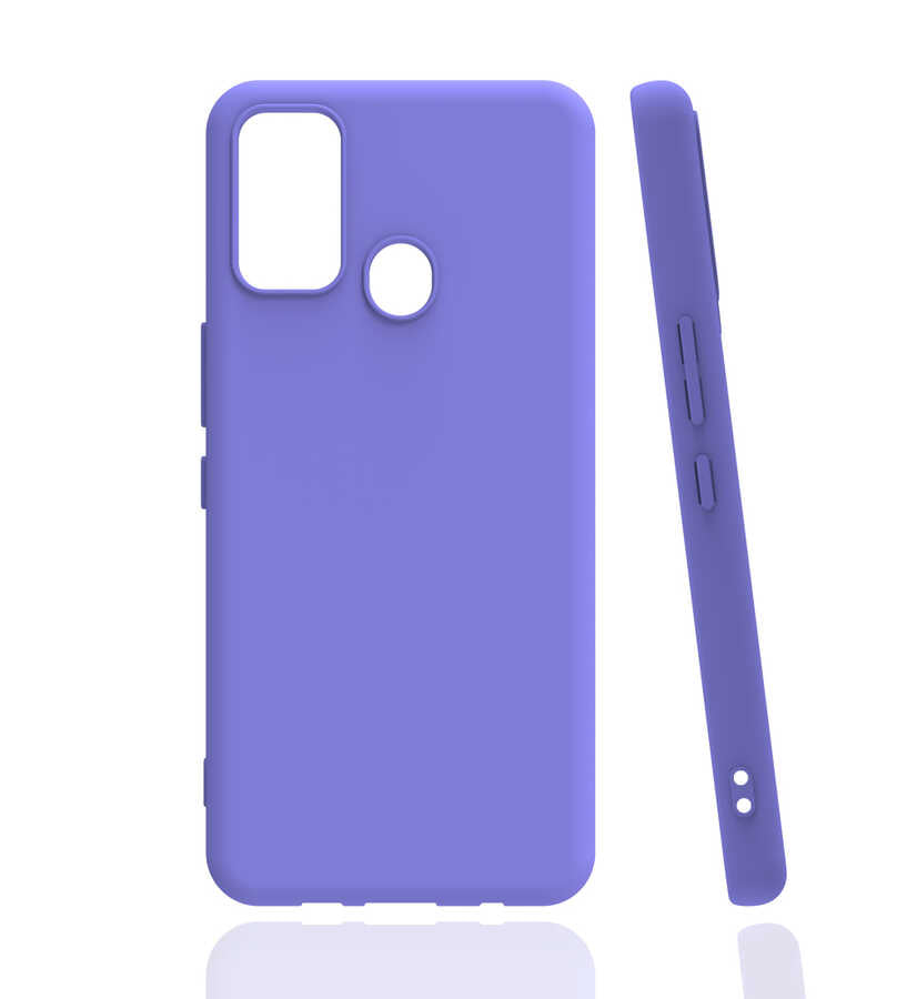 Tecno Spark 7 Kılıf Zore Biye Silikon Lila