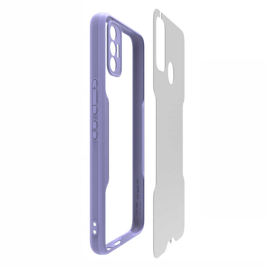Tecno Spark 7T Kılıf Zore Parfe Kapak Lacivert