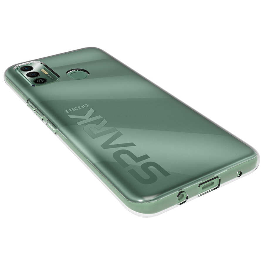 Tecno Spark 7T Kılıf Zore Süper Silikon Kapak Renksiz