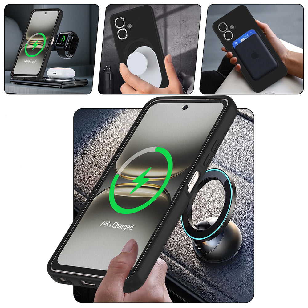 Tecno Spark Go 2 Kılıf M-safe Şarj Özellikli Standlı Zore Samara Kapak Lacivert