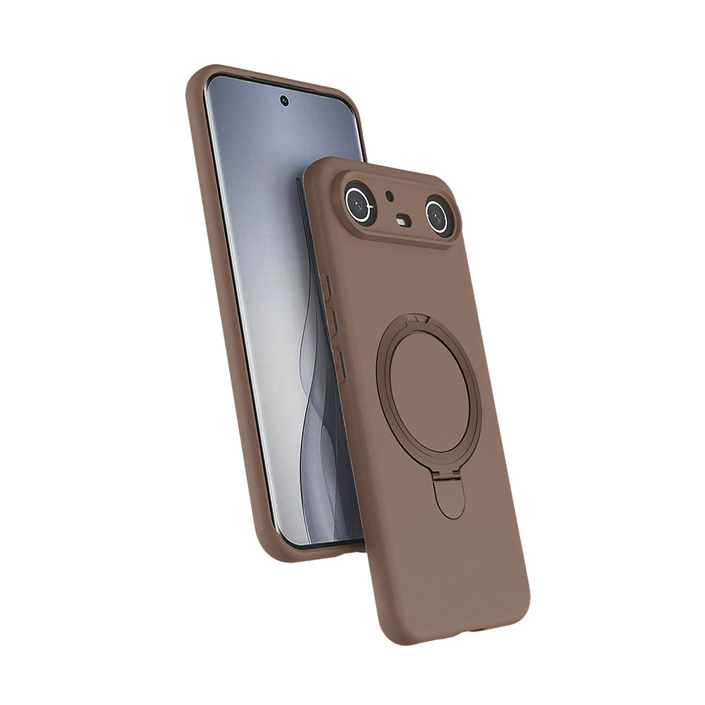 Tecno Spark Slim 5G Kılıf M-safe Şarj Özellikli Standlı Zore Samara Kapak Desert Gold