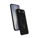 Tecno Spark Slim 5G Kılıf M-safe Şarj Özellikli Standlı Zore Samara Kapak Siyah