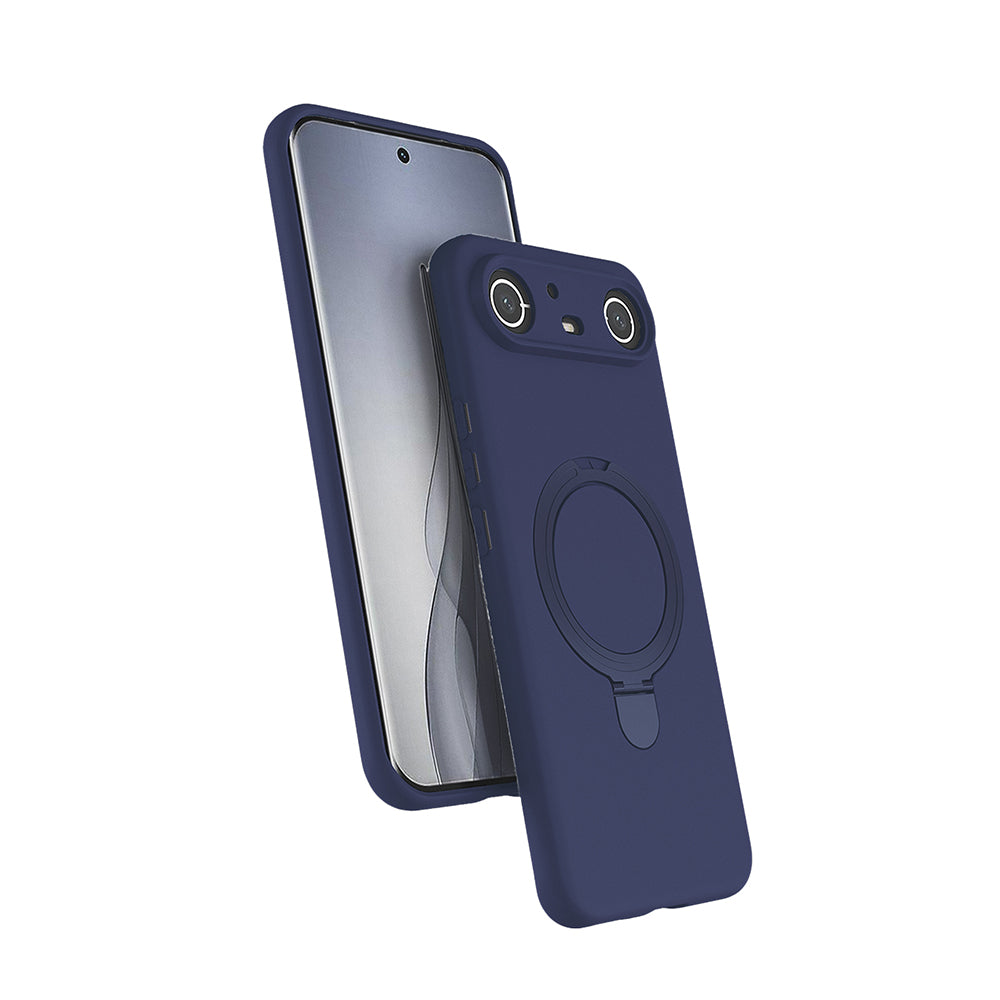 Tecno Spark Slim 5G Kılıf M-safe Şarj Özellikli Standlı Samara Kapak Lacivert