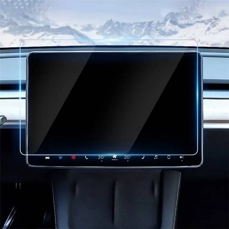 Tesla Model Y Zore Araç Multimedya Temperli Cam Ekran Koruyucu Renksiz