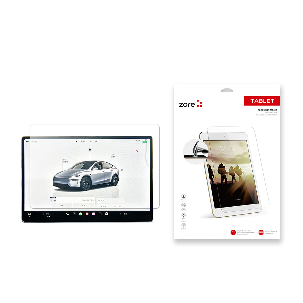 Tesla Model Y Zore Yeni Seri 2in1 Nano Araç Multimedya Ekran Koruyucu Şeffaf